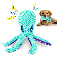 Squeaky Octopus Dog Toys - Durable Octopus Stuffed Toy for Playing With Small, Medium and Large Dogs，Super Soft Plush Stuffed Octopus-Shaped Pet Toys, Cotton Rope for Pet Biting Training Chew Toys