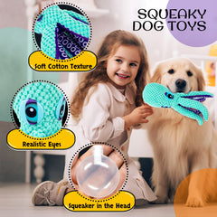 Squeaky Octopus Dog Toys - Durable Octopus Stuffed Toy for Playing With Small, Medium and Large Dogs，Super Soft Plush Stuffed Octopus-Shaped Pet Toys, Cotton Rope for Pet Biting Training Chew Toys