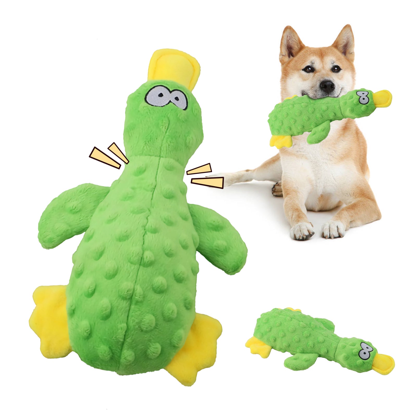 Best Pet Supplies-Cute Plush Duck Sound Toy with Soft，Durable Fabric for Small,Medium,and Large Pets.Pets Stuffed Animals Chew Toy for Biting Training Teething Indoor Pet Interactive Toy