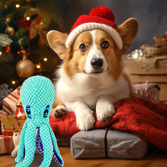 Squeaky Octopus Dog Toys - Durable Octopus Stuffed Toy for Playing With Small, Medium and Large Dogs，Super Soft Plush Stuffed Octopus-Shaped Pet Toys, Cotton Rope for Pet Biting Training Chew Toys