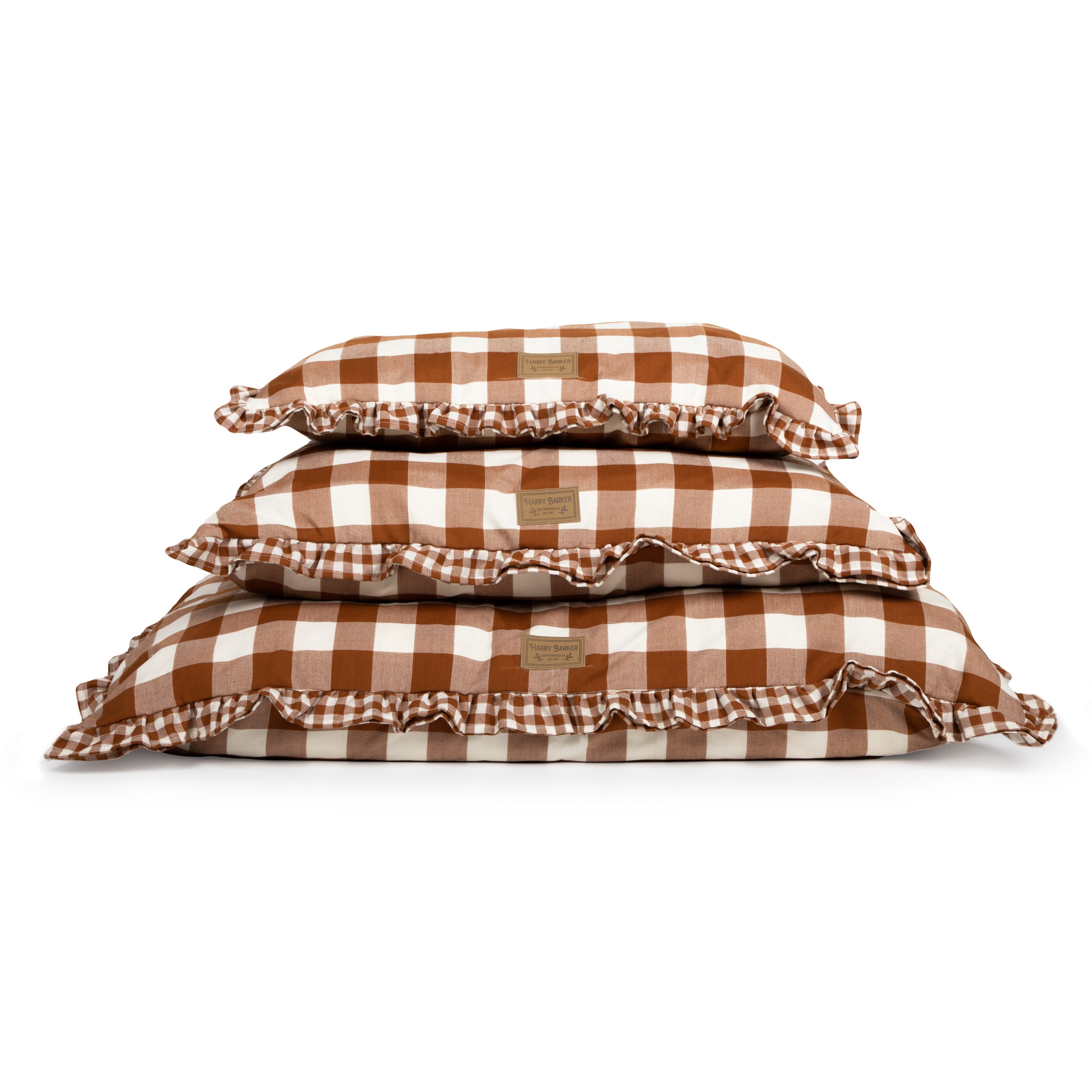 Vintage Brown Gingham Envelope Dog Bed