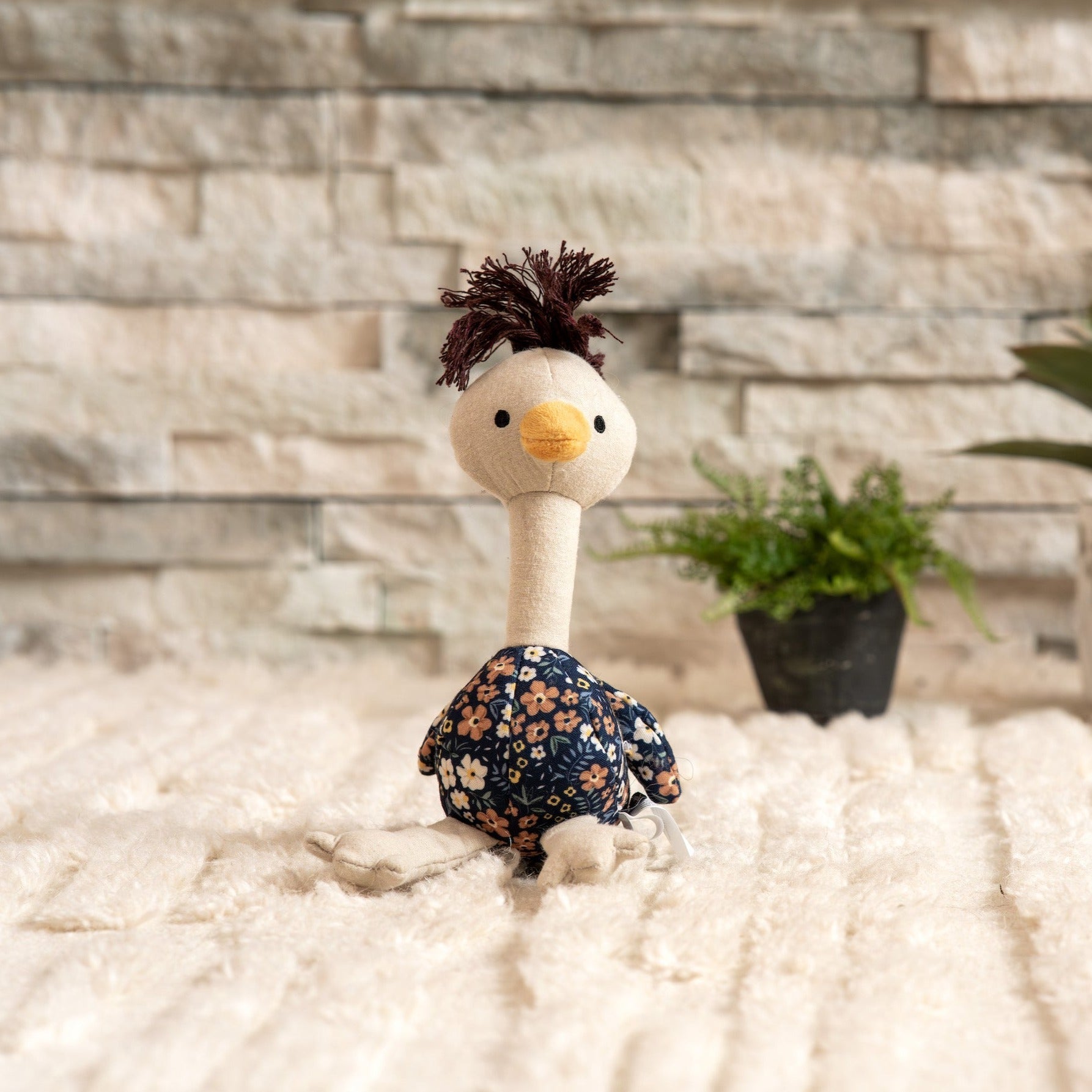 Floral Print Ostrich Dog Toy