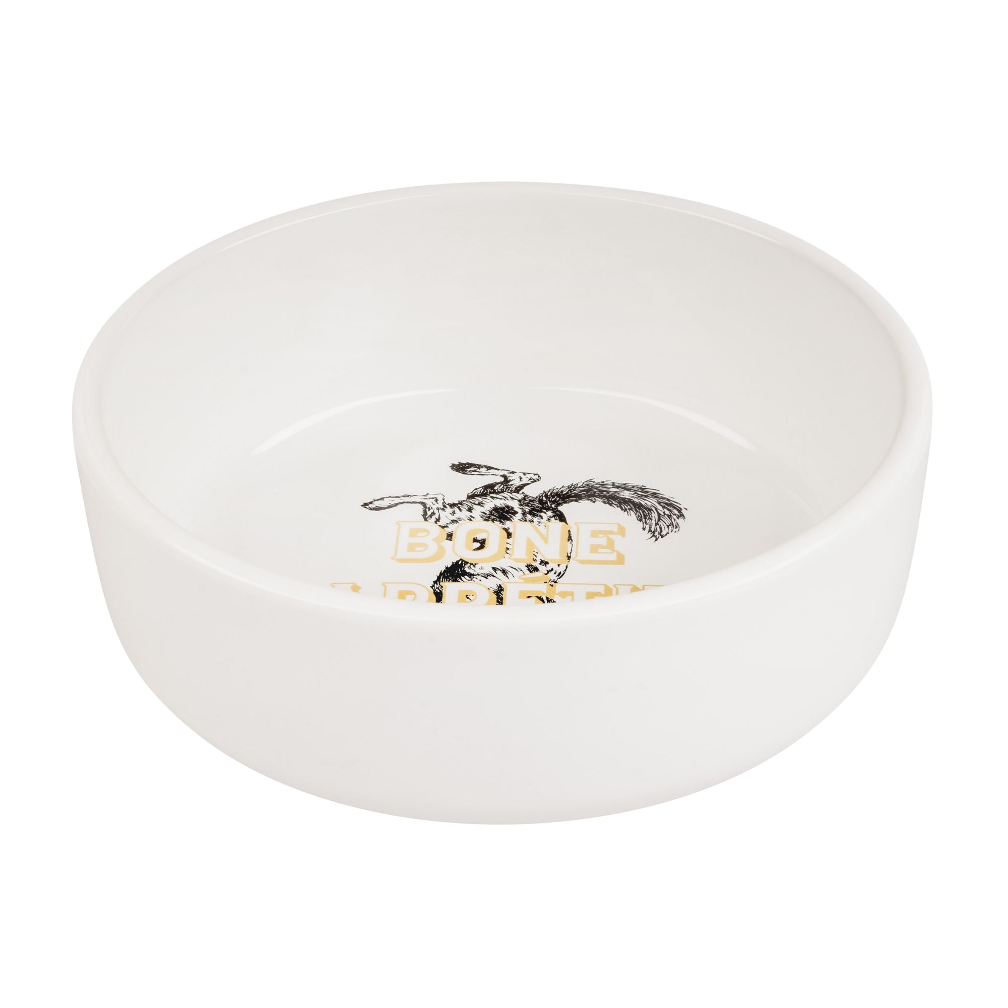 Bone Appetit Ceramic Dog Bowl - White